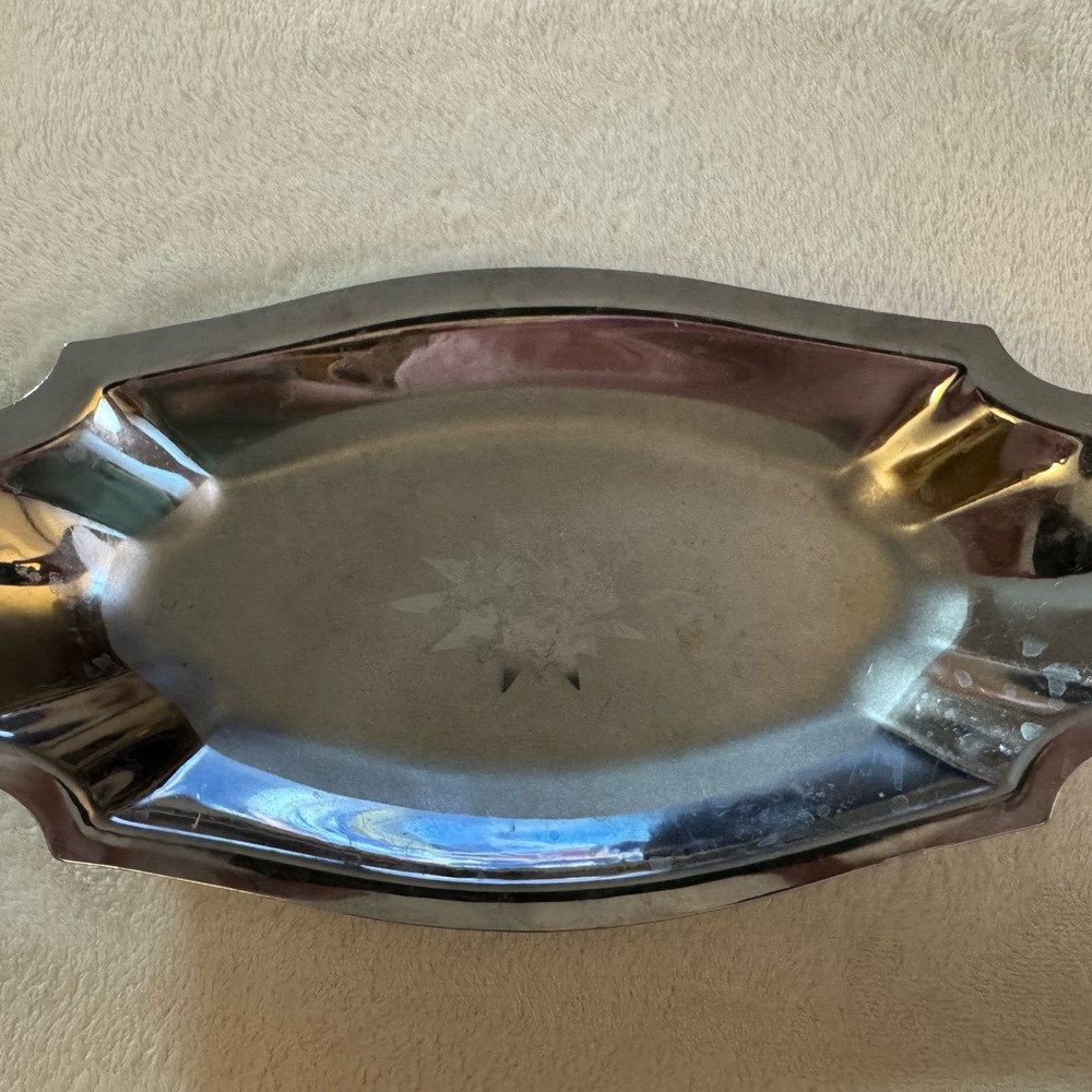 Forman Family De Luxe Bread Plate Tray with etched star Vintage